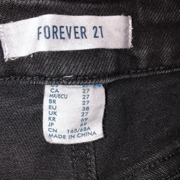 FOREVER 21 size 27 high rise 4 black button fly jeans - Picture 5 of 5